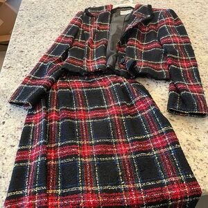 Kasper Multicolor Tweed Jacket and Skirt